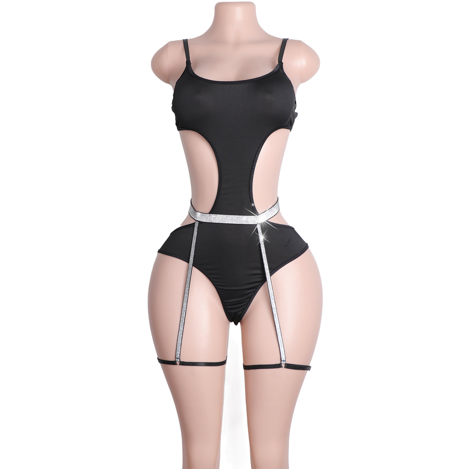Garter Belt Set - Strój do pole dance z dżetami,
