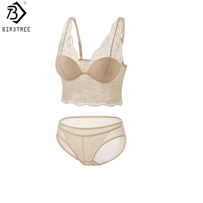 Bralette Wireless Soft - Birdtree, Elegancki damski zestaw biustonosza i