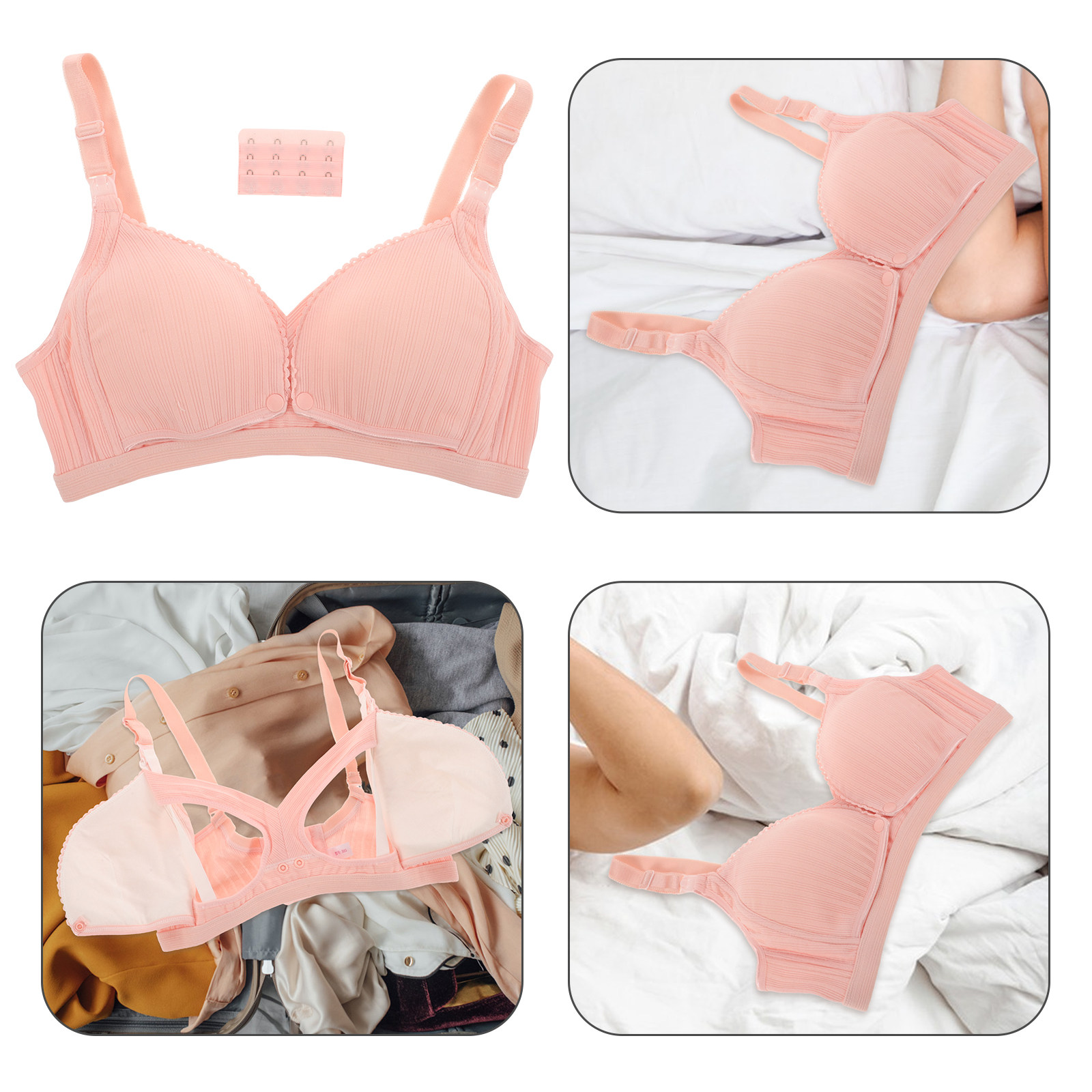 Nursing Bra Sleep - Biustonosz do karmienia bez fiszbin, różowy,